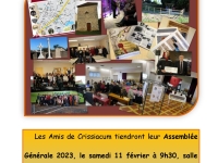 Samedi 11 Février 2022, Les Amis de Crissiacum tiendront leur Assemblée Générale ordinaire annuelle à la Maison Louis Verpiot à 9H30 à Crissey.