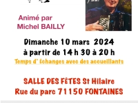 L’ASSOCIATION SOLIDARITÉ ACCUEIL FAMILIAL organise un après-midi dansant dimanche 10 mars à la salle Saint Hilaire de Fontaines