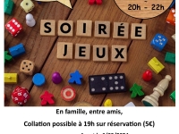 Fontaines, Soirée jeux organisée par le Foyer Rural samedi 9 mars 2024 à la salle Protheau.