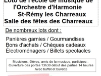 Loto de l'école de musique de l'Harmonie St Rémy/les Charreaux dimanche 28 janvier 2024 Salle des fêtes des Charreaux