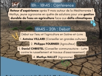 Conférence - Débat : Voyage autour de la Méditerranée (l'eau en agriculture) le 11 octobre prochain (places limitées)