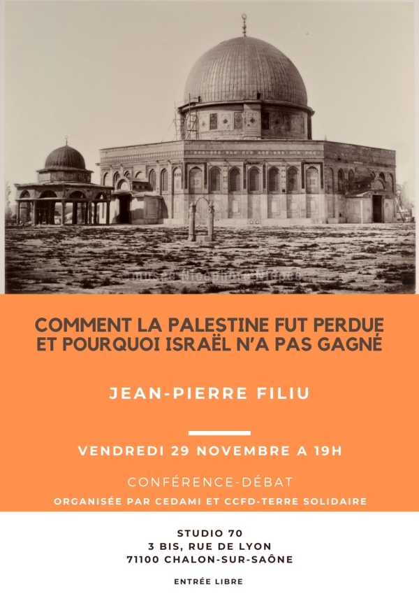 Jean-Pierre Filiu invité pour parler Palestine 