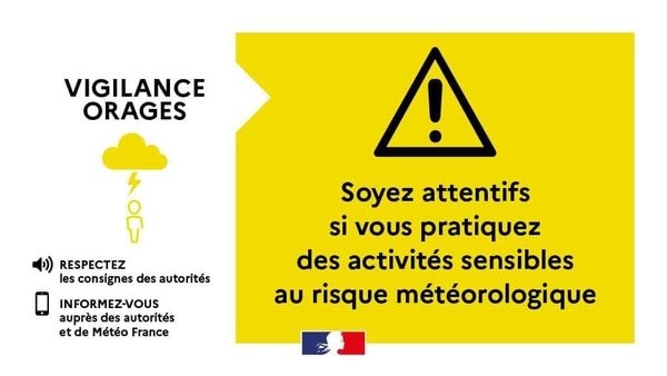 Vigilance jaune aux orages activée ce lundi en Saône et Loire 