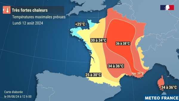 Jusqu'à 38°c en Saône et Loire ... la vigilance orange activée dimanche et lundi 