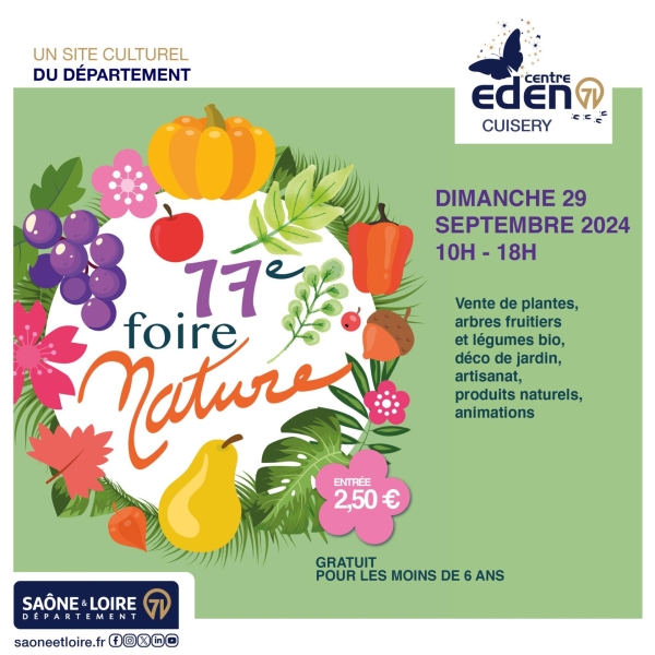 La 17e Foire Nature du Centre Eden à Cuisery... c'est ce dimanche 