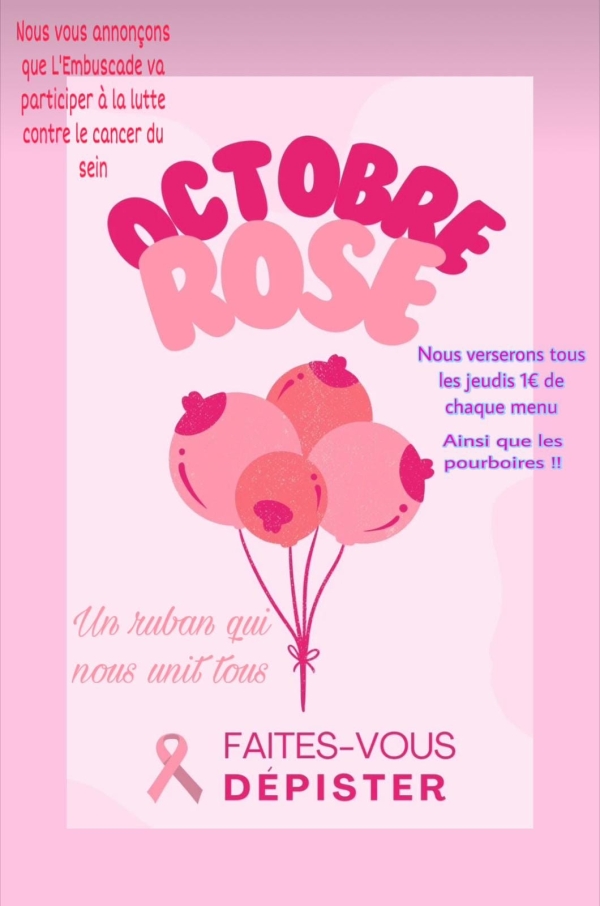 OCTOBRE ROSE - A Mercurey, le restaurant l'Embuscade se mobilise 