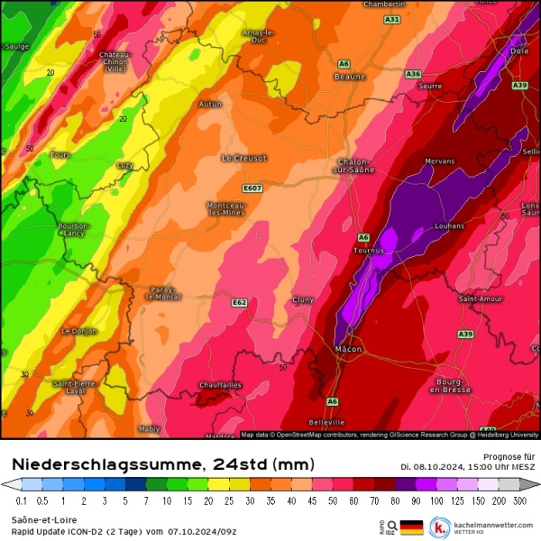 INTEMPERIES - Jusquà 100 mm attendus en Saône et Loire 