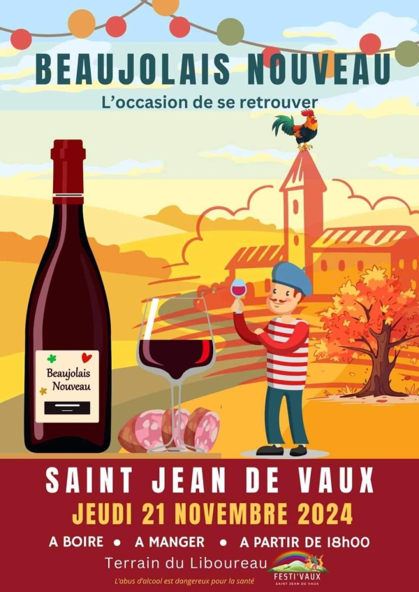 Le Beaujolais Nouveau est à la fête ce jeudi soir à Saint Jean de Vaux 