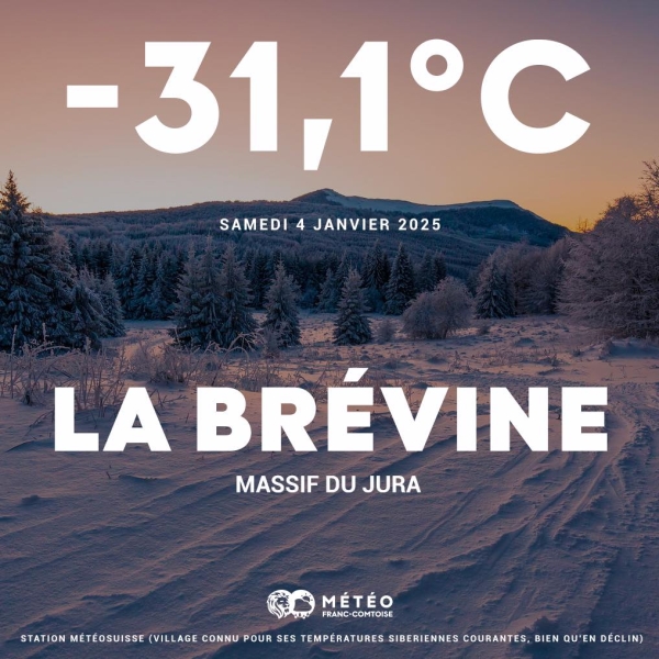 -31°c dans le Massif du Jura... cette nuit 