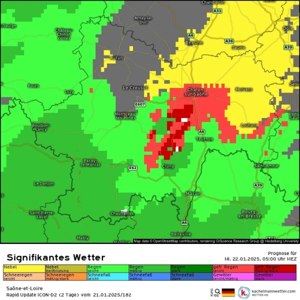 Le risque de pluies verglaçantes sur le Chalonnais se confirme pour mercredi matin 