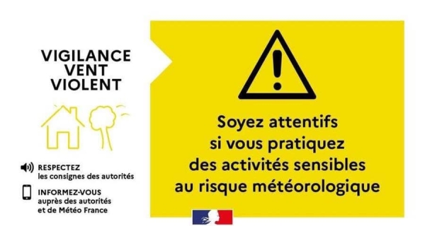 Vigilance jaune aux vents violents en Saône et Loire activée à partir de 18H 