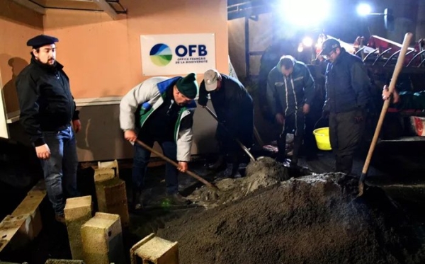 Les agriculteurs ont muré l'Office Français de la Biodiversité