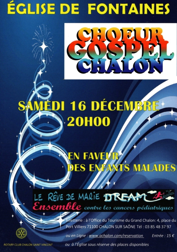 Le concert de Gospel Chalon le 16 décembre à Fontaines à guichets fermés 