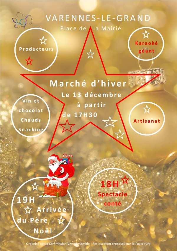 Marché de Noël le 13 décembre à Varennes le Grand 