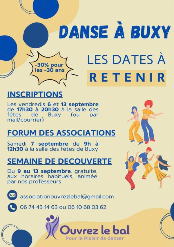 Danse à Buxy - Les dates à retenir en cette rentrée 