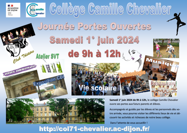 Les portes-ouvertes du Collège Camille Chevalier sont annoncées le 1er juin 