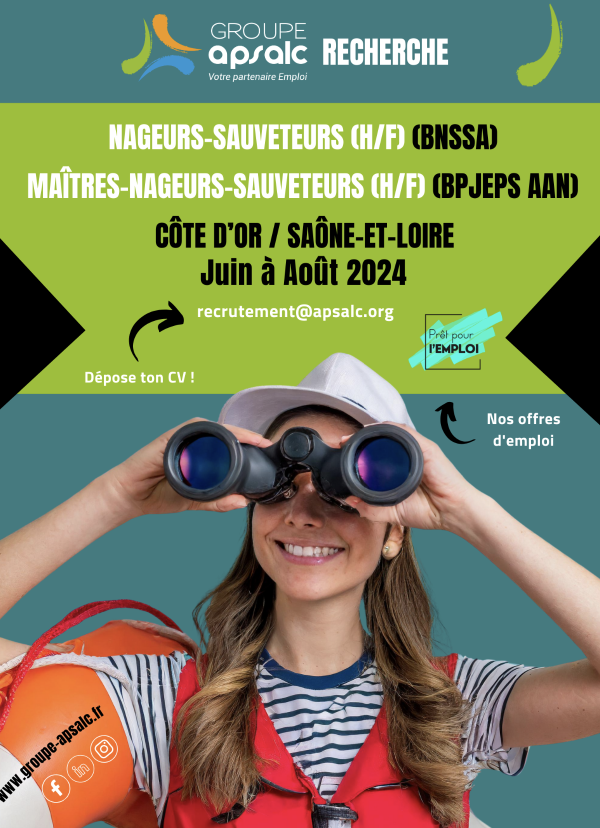 Recrutement de Maîtres-Nageurs-Sauveteurs / Nageurs-Sauveteurs (H/F) en Saône et Loire et Côte d'Or 