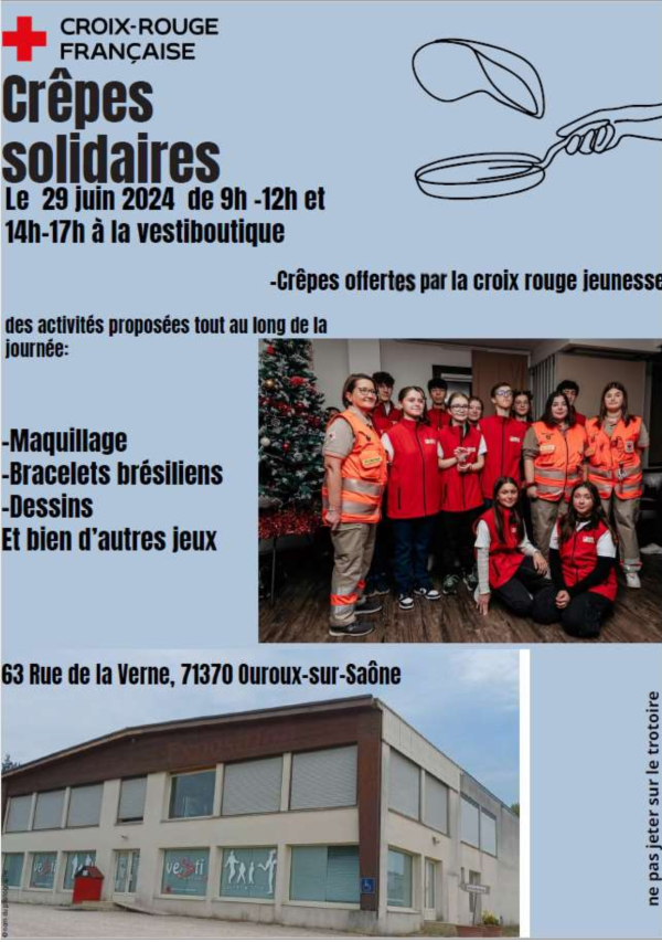 La Croix-Rouge Jeunesse de Chalon-sur-Saône organise une journée Crêpes solidaires