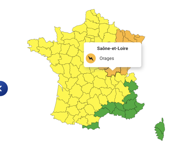 La Saône et Loire placée en vigilance orange ce lundi  