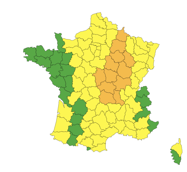 La vigilance orange aux orages activée en Saône et Loire à partir de 17H 