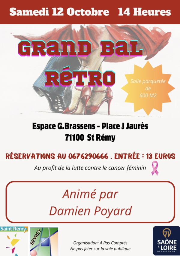 A noter sur vos agendas - Grand Bal rétro à Saint-Rémy en octobre 