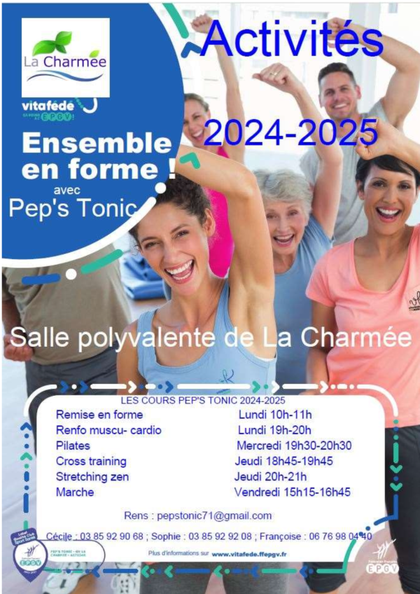 LA CHARMEE - Reprise des cours annoncée pour le club sportif Pep's Tonic