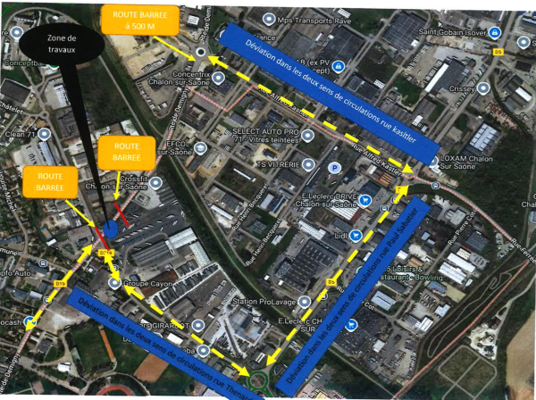 Travaux et déviation annoncés cette semaine sur Champforgeuil 