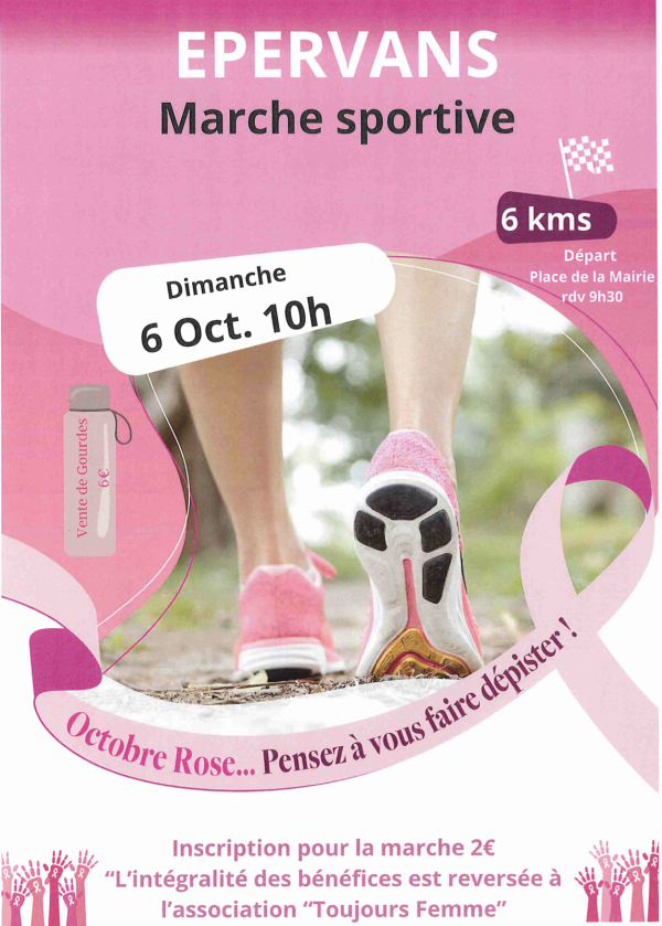 OCTOBRE ROSE - La marche sportive d'Epervans le 6 octobre 