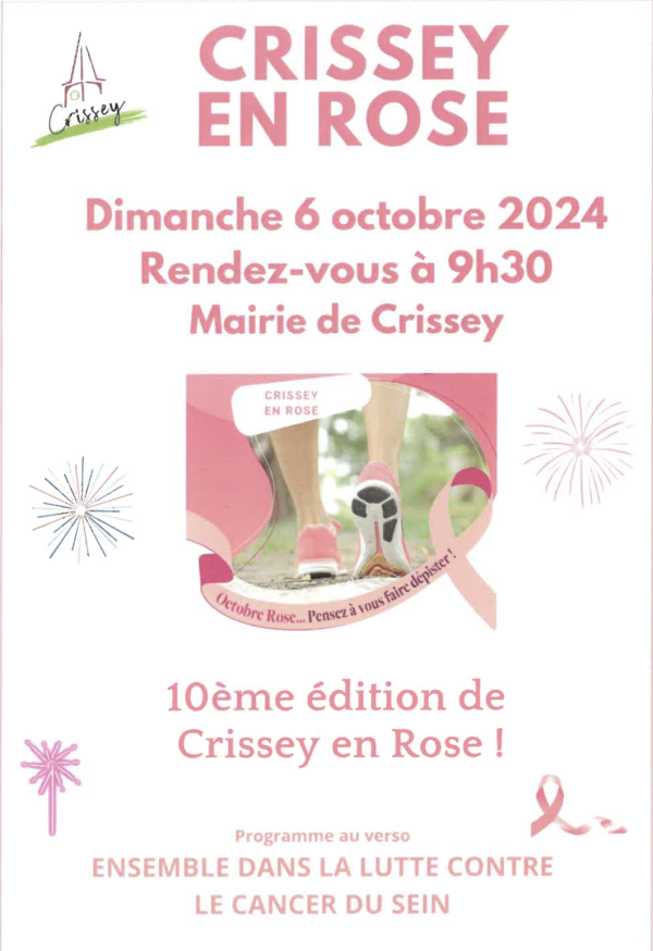 OCTOBRE ROSE - Crissey en rose le 6 octobre 