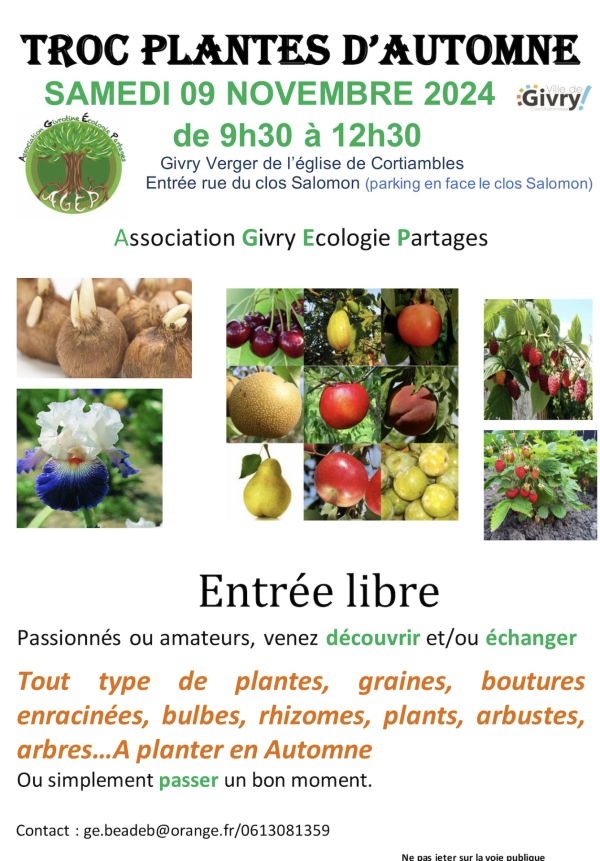 Le troc plantes de Givry vous donne rendez-vous le samedi 9 novembre 