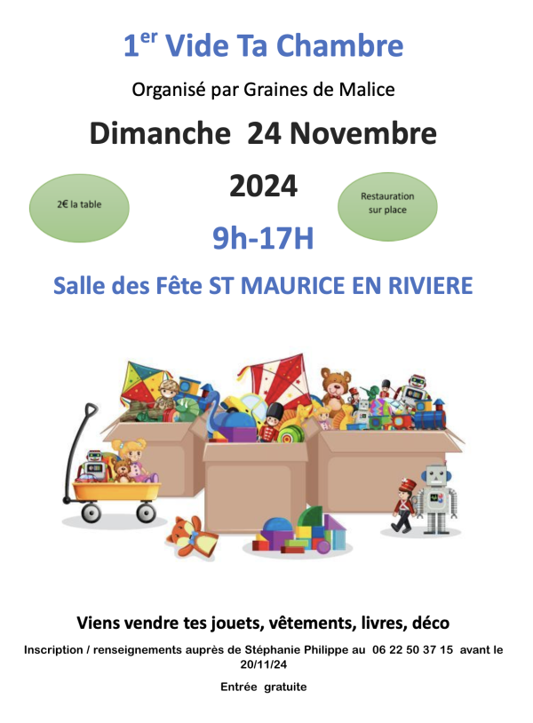 Vide ta chambre organisé à Saint-Maurice-en-rivière le dimanche 24 novembre 