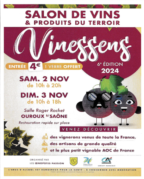 Le salon de vins et produits du terroir.. c'est ce week-end à Ouroux sur Saône 