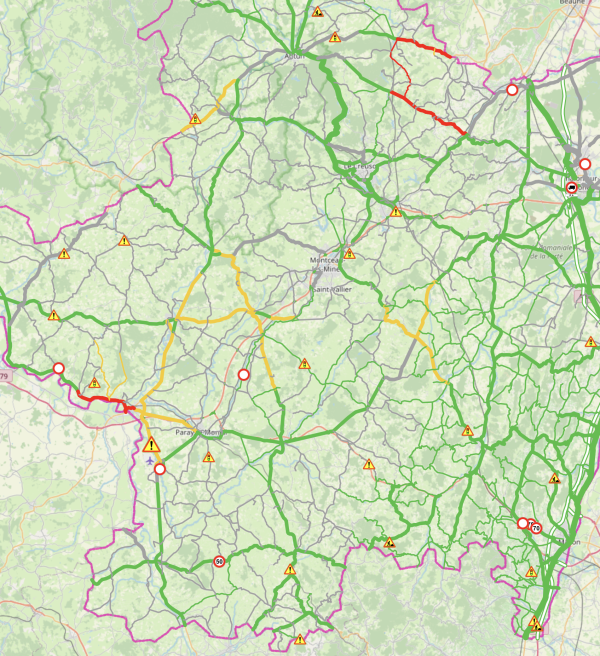 Dans l'Ouest de la Saône et Loire, la circulation est délicate 