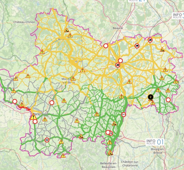 Toute une moitié nord de Saône et Loire impactée par des conditions routières difficiles 