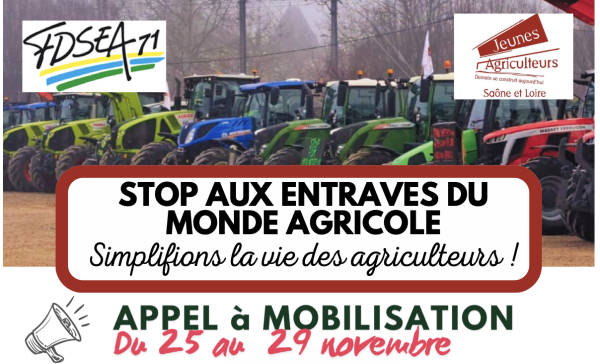 CRISE AGRICOLE - 4 points de mobilisation annoncés en Saône et Loire 