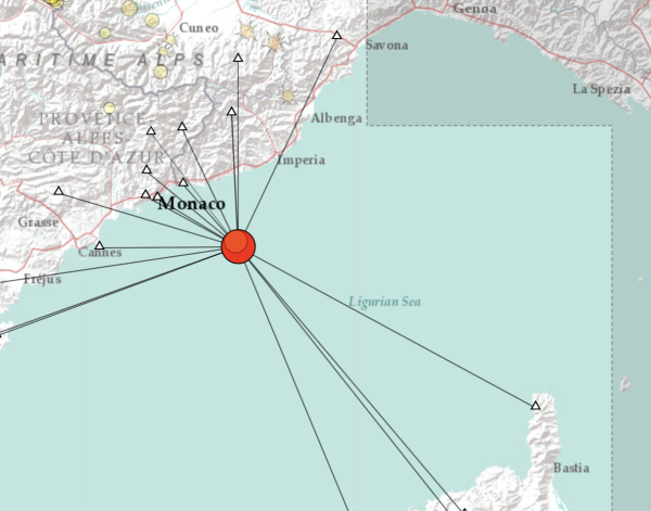 Un séisme de magnitude 3,7 ressenti au large de Monaco 