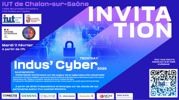 Pour tout savoir sur la cybersécurité industrielle - Le 11 février à l'IUT de Chalon sur Saône