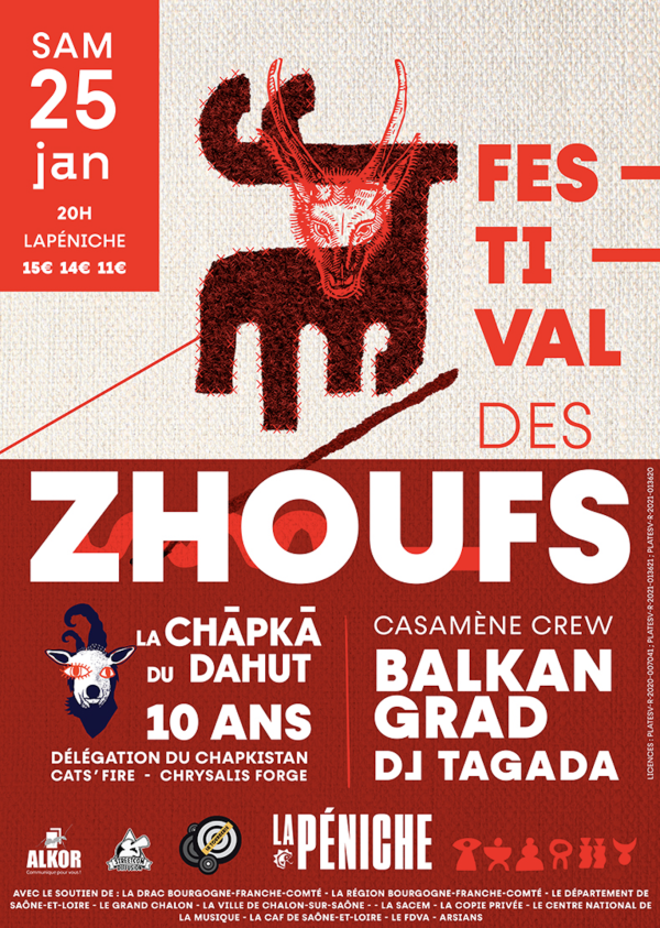 Samedi 25 janvier, rendez-vous est donné à La Péniche pour le Festival des Zhoufs 