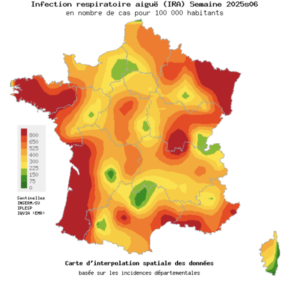 La Saône et Loire toujours en rouge sur les infections respiratoires 