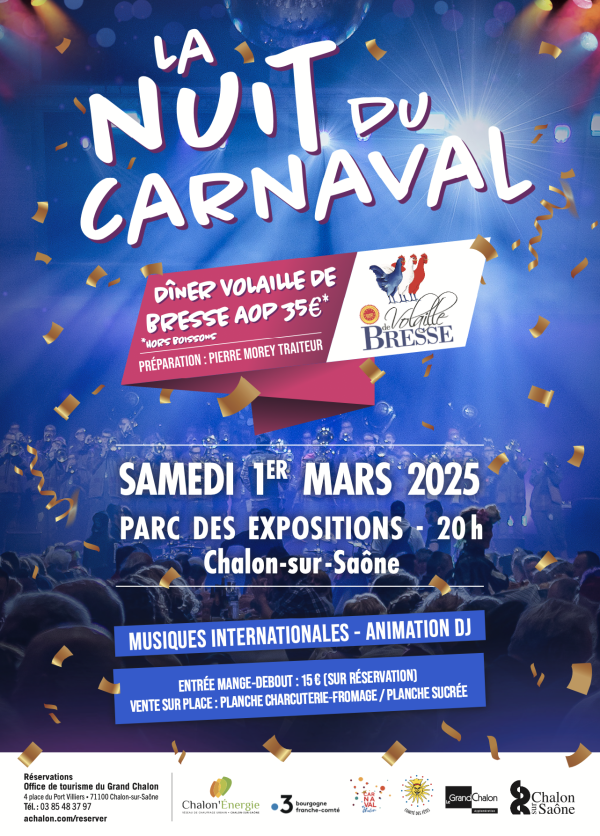 CARNAVAL 2025 - Il reste encore quelques places pour la Nuit du Carnaval le 1er mars 