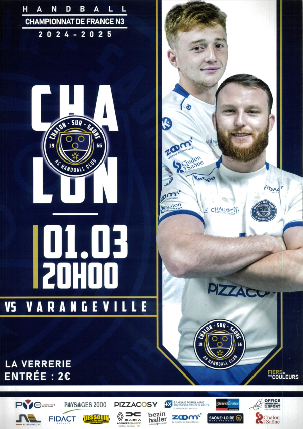 HANDBALL - N3 - Chalon reçoit Varangeville à la Verrerie ce samedi 