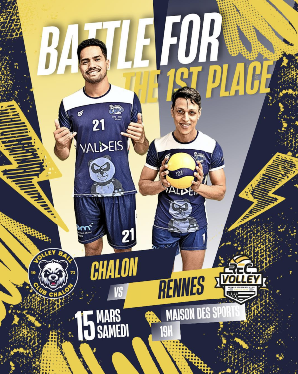 VOLLEY-BALL - Chalon reçoit Rennes pour une première place du championnat le 15 mars 