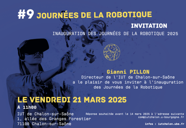 IUT CHALON - Les journées de la robotique vous attendent du 19 au 23 mars