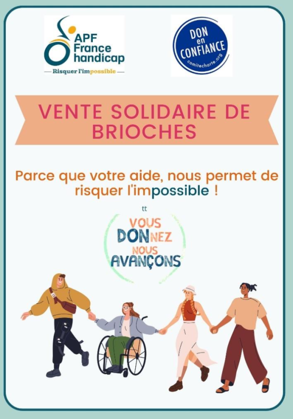 Vente solidaire de brioches dans toute la Saône et Loire au profit de  APF France handicap 