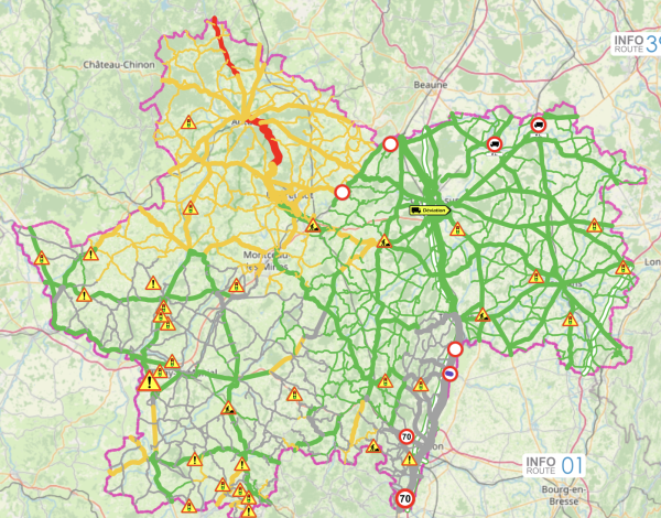 Un grand quart nord-Ouest de la Saône et Loire sous la neige ce dimanche matin 