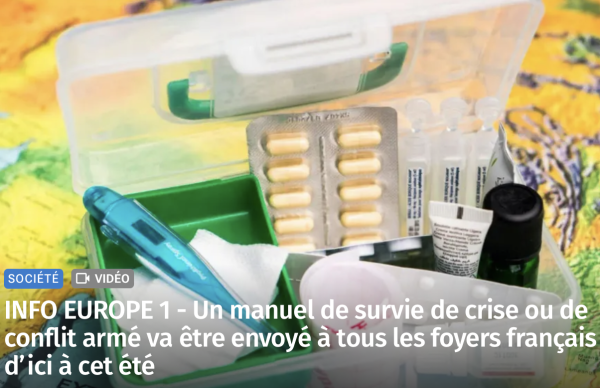 Un manuel de survie de crise ou de conflit armé va être envoyé à tous les foyers français d’ici à cet été