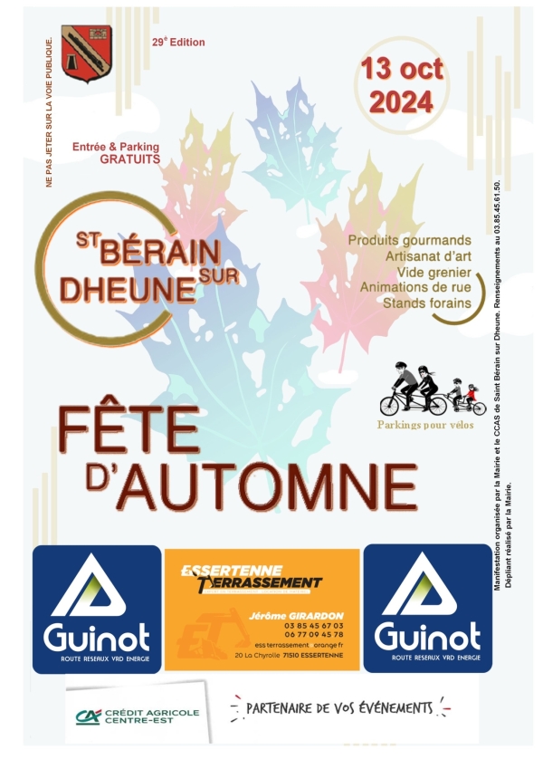 La fête de l'automne, c'est ce dimanche à Saint Bérain sur Dheune 