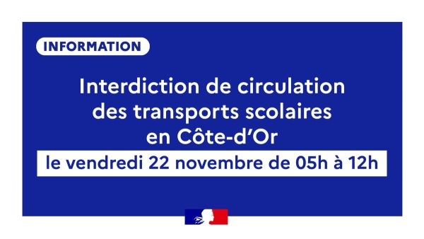 Transports scolaires interdits ce vendredi matin en Côte d'Or 