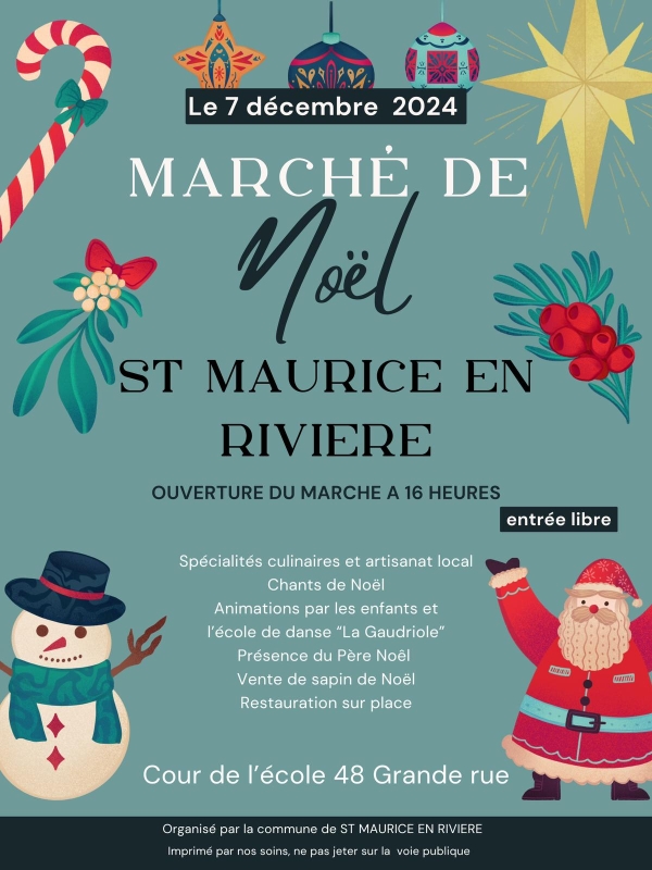 Marché de Noël ce samedi à Saint-Maurice en Rivière 