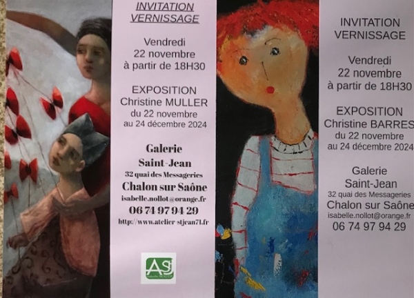 La Galerie Saint-Jean expose Christine Muller et Christine Barres